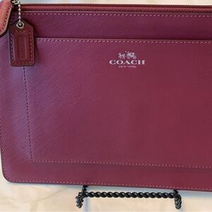 Coach burgundy leather travel pouch
